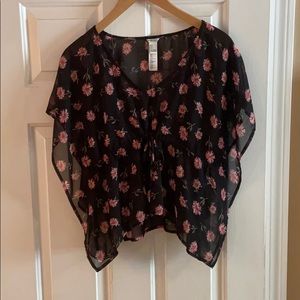 Forever 21 Sheer Floral Kimono Top
